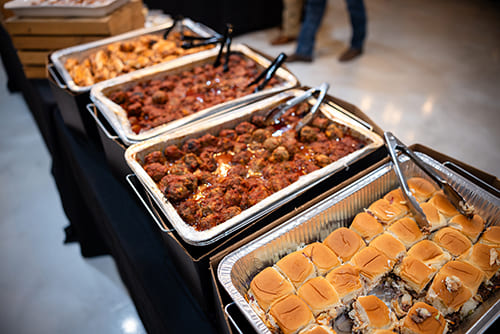 Catering buffet at a special event in Midland, Texas by Wolfman Catering