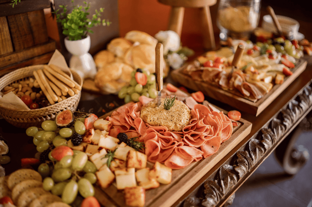Elegant buffet setup by Wolfman Catering San Angelo for private events