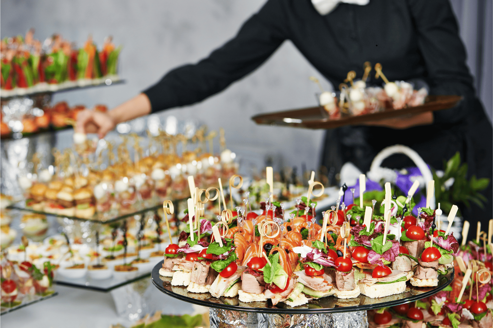 Professional catering service setup with fresh dishes in Big Spring, Texas
